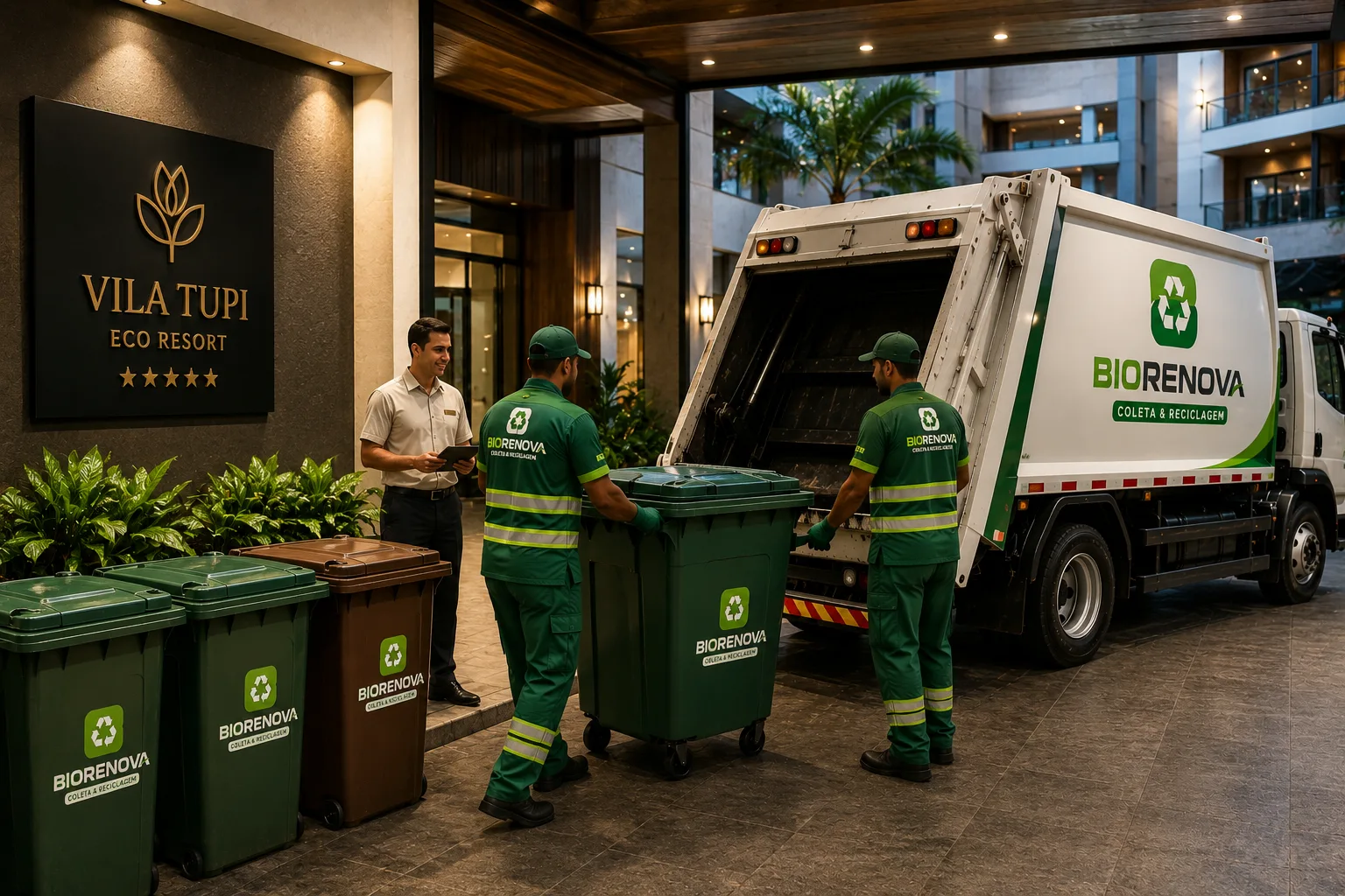 Serviço de coleta de resíduos para hotelaria e empresas